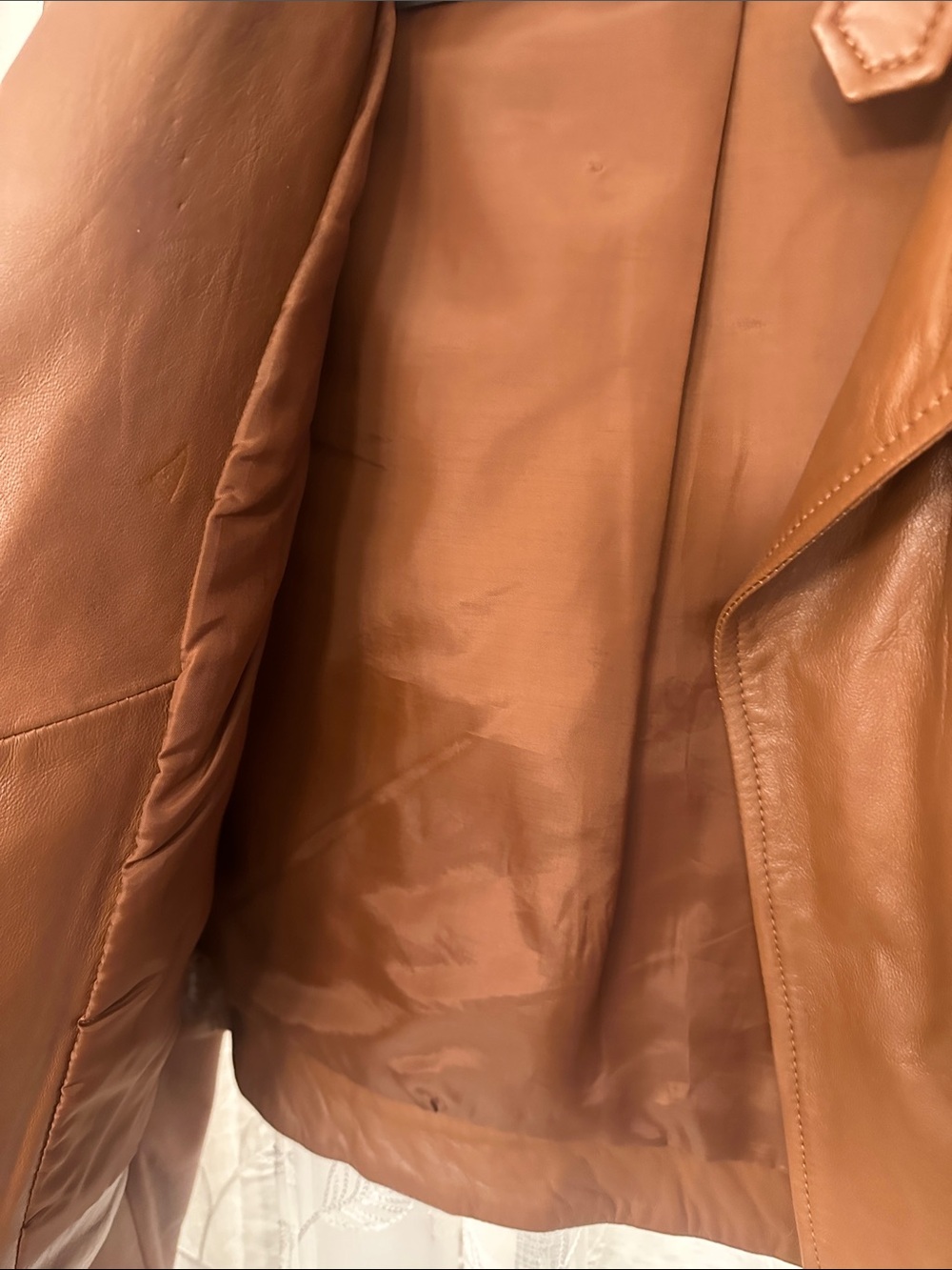 Michael Kors Cognac Brown Leather Zip Moto Jacket - Picture 4 of 10
